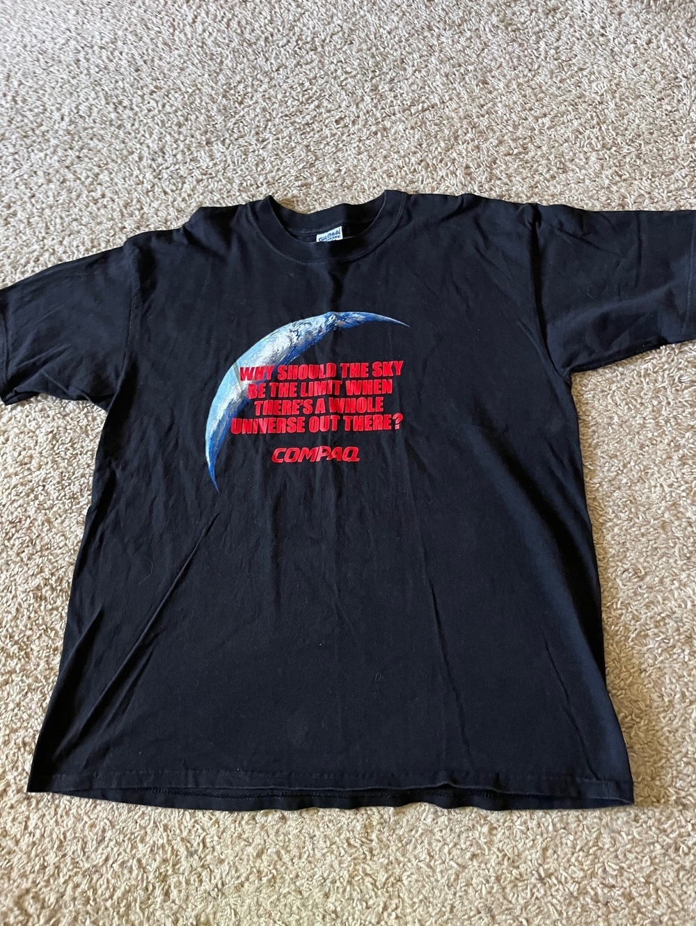 Compaq Computers Y2K Globe Graphic Tee Size XL